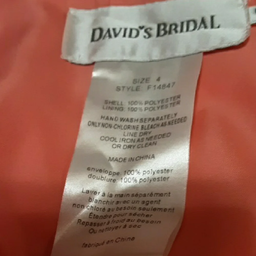 David's Bridal Strapless Coral Dress - Picture 12 of 15
